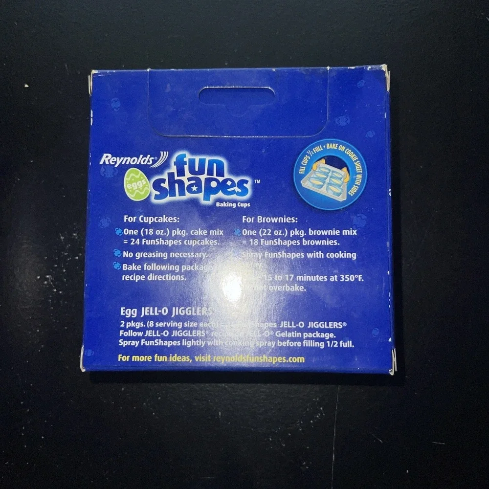 2-Reynolds Fun Shapes 24ct Aluminum Foil Baking Cups 2006 Discontinued Heart Egg